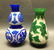 2 Chinese peking glass vases