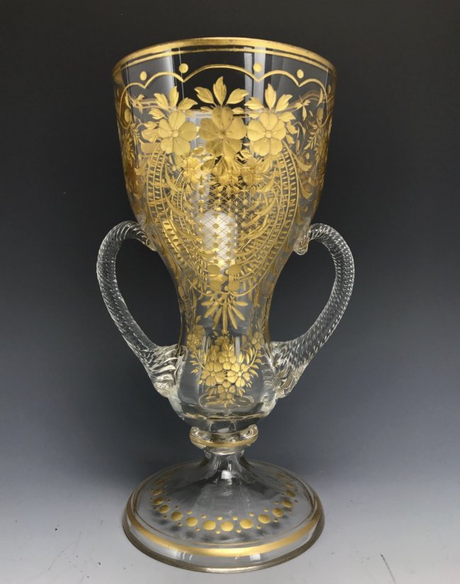 A LARGE GILT MOSER MARRIAGE CUP (1 of 2)