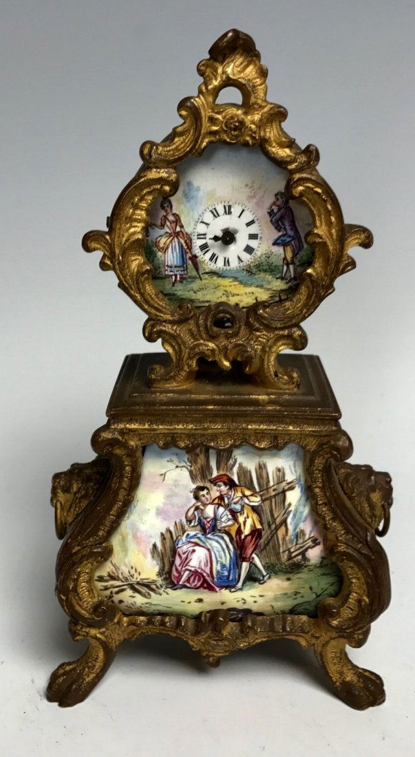 19TH CENTURY AUSTRIAN ENAMEL CLOCK (1 of 3)