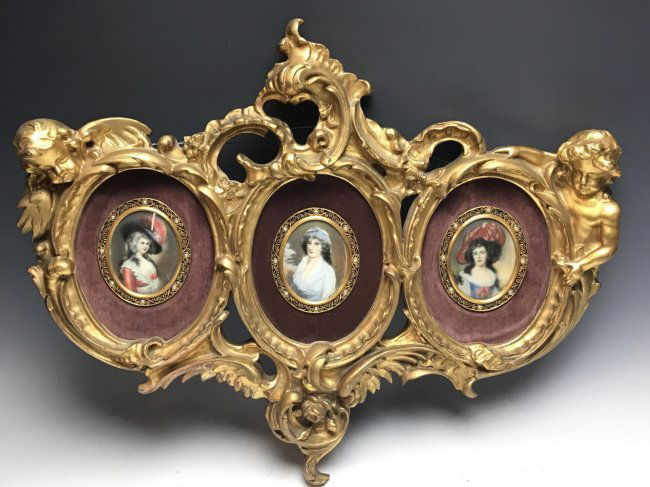 A LARGE ITALIAN GILTWOOD TRIPTICH FRAME (1 of 1)