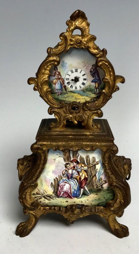 19TH CENTURY AUSTRIAN ENAMEL CLOCK (1 of 3)