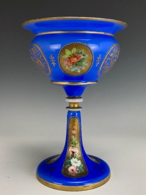 19TH CENTURY BACCARAT OPALINE GLASS VASE (1 of 2)