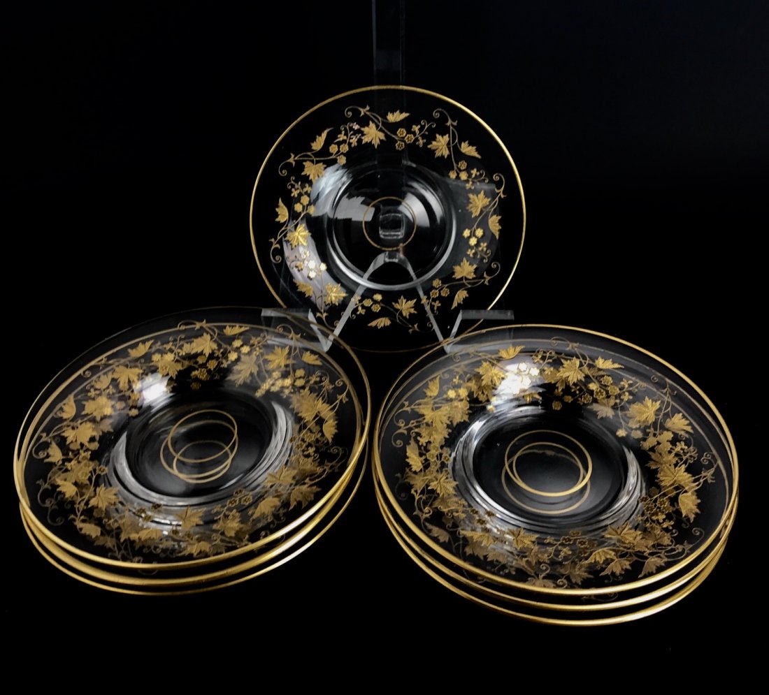 8 GOLD DECORATED MOSER PLATES (1 of 3)