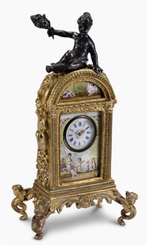19TH CENTURY AUSTRIAN ENAMEL CLOCK (1 of 1)