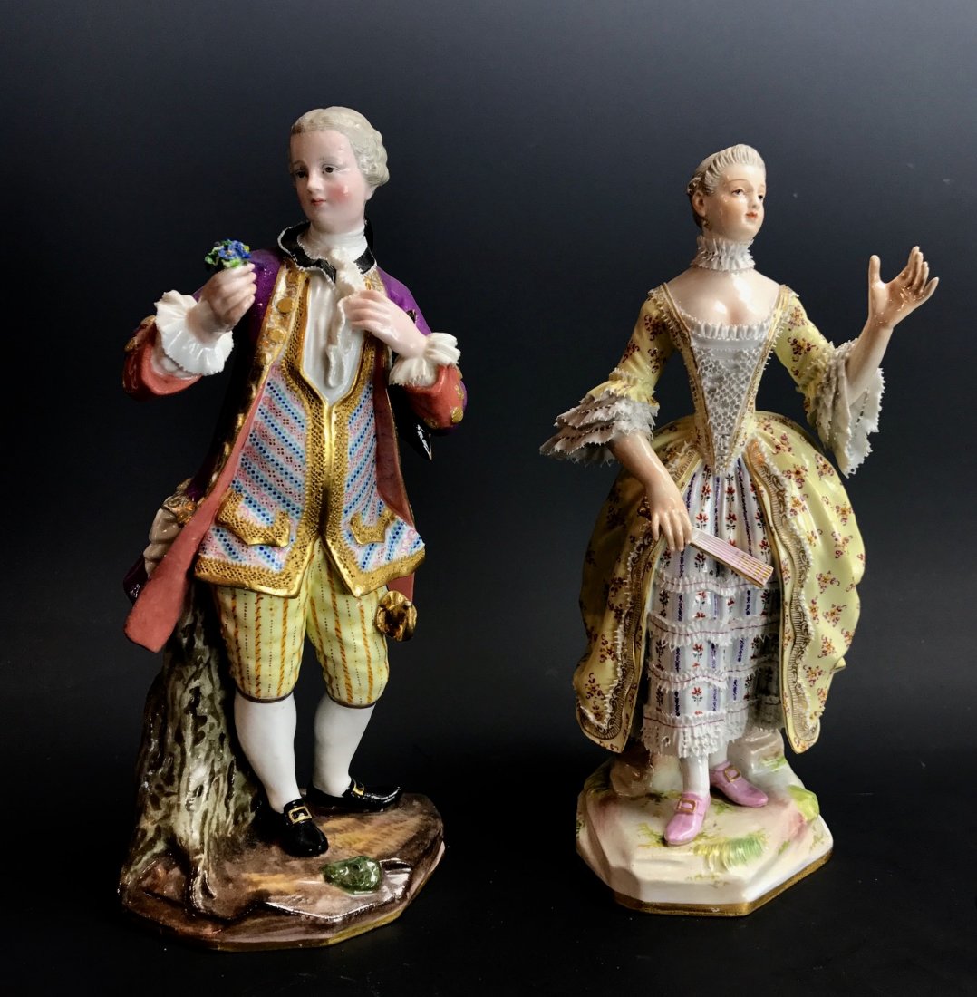 A PAIR OF 19TH C. MEISSEN FIGURES (1 of 5)