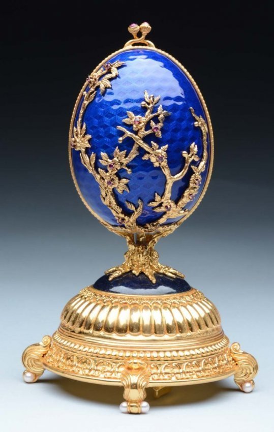 HOUSE OF CARL FABERGE STERLING SILVER  EGG (1 of 3)