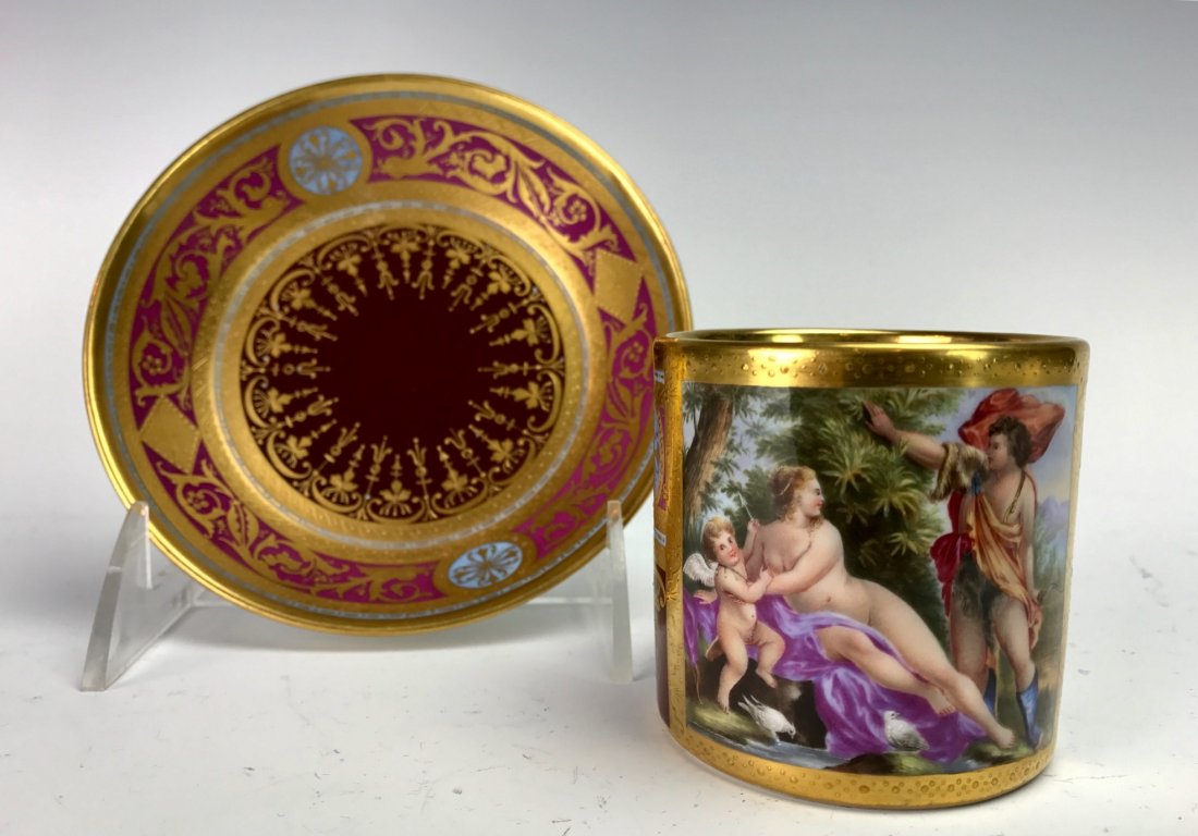 19TH C. MEISSEN CUP AND SAUCER (1 of 4)