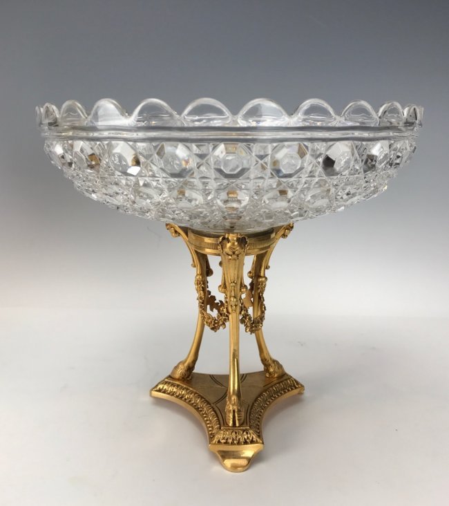 A SIGNED ORMOLU MOUNTED BACCARAT CENTERPIECE (1 of 3)