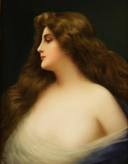 A GOOD BERLIN KPM PORCELAIN PLAQUE SIGNED WAGNER (1 of 3)