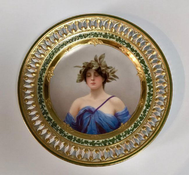 19TH CENTURY RETICULATED MEISSEN PLATE SIGNED WAGNER (1 of 3)