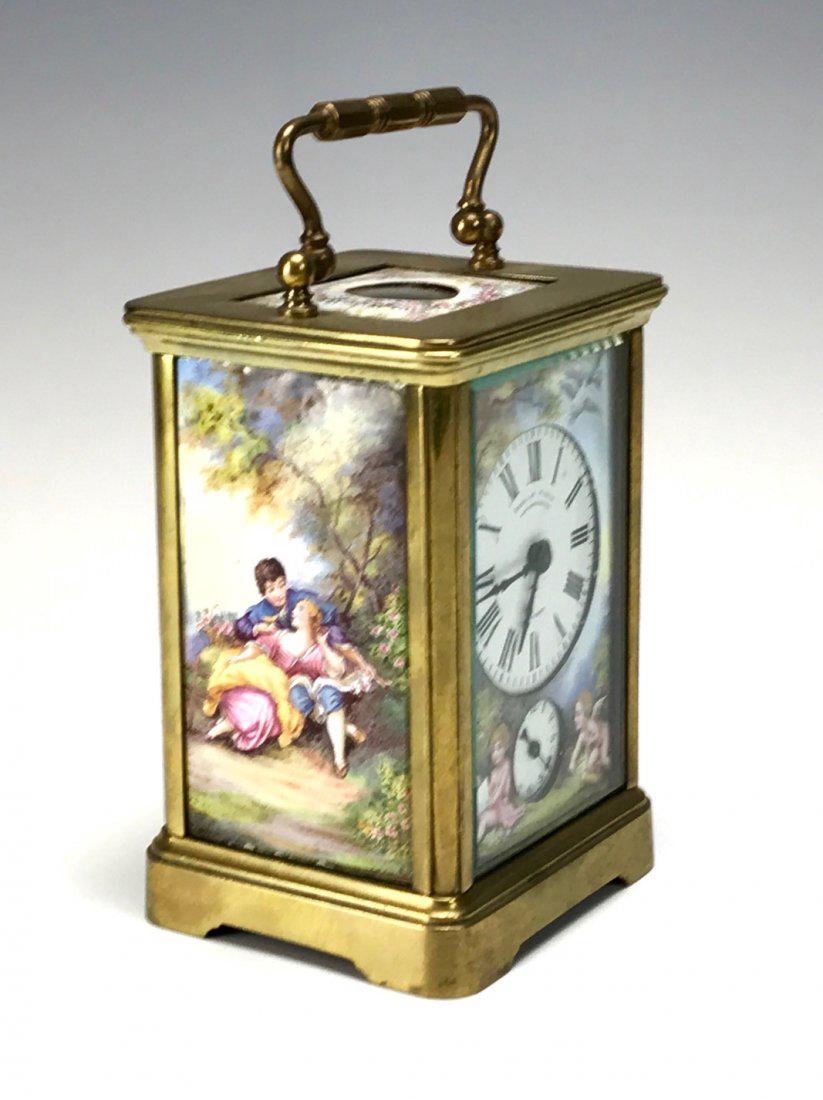 19TH C. AUSTRIAN ENAMEL CARRIAGE CLOCK (1 of 5)