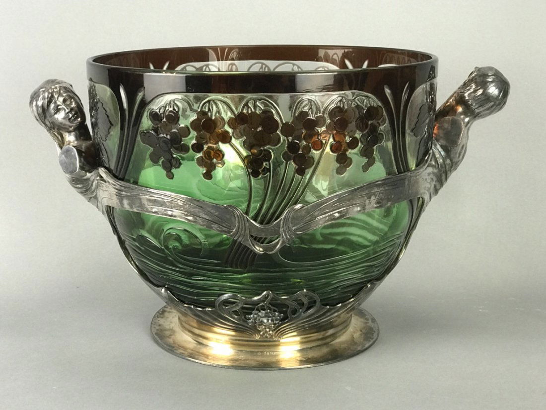 ORIVIT ART NOUVEAU SILVER PLATED & GLASS CENTERPIECE (1 of 7)