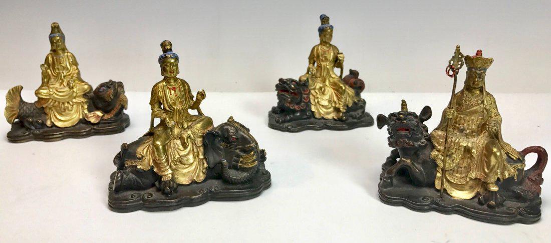SET OF 4 CHINESE BRONZE SCHOLARS CIRCA 1850 (1 of 7)