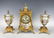 19TH C. DORE BRONZE AND SEVRES PORCELAIN CLOCK SET