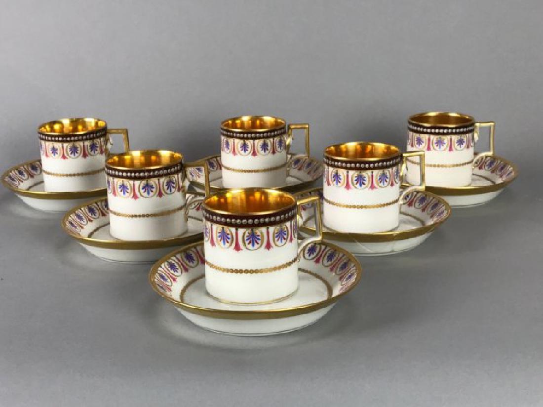 SET OF 6 ROYAL VIENNA CUP AND SAUCERS CIRCA 1880 (1 of 4)
