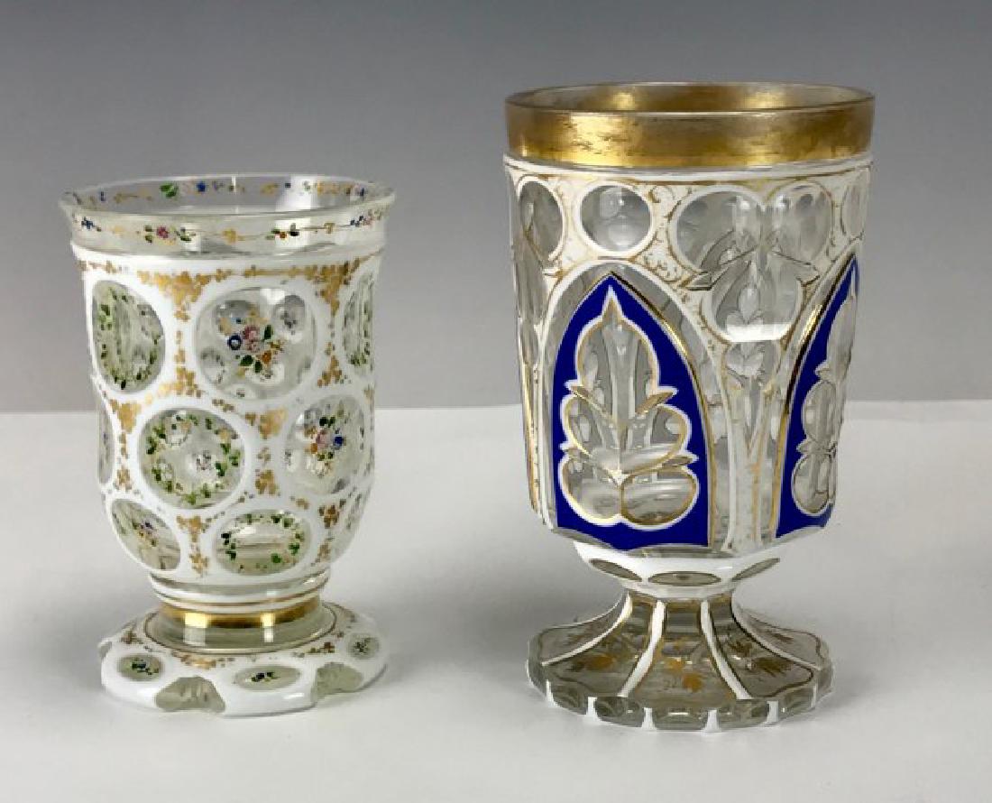 TWO BOHEMIAN BEAKERS CIRCA 1850 (1 of 3)