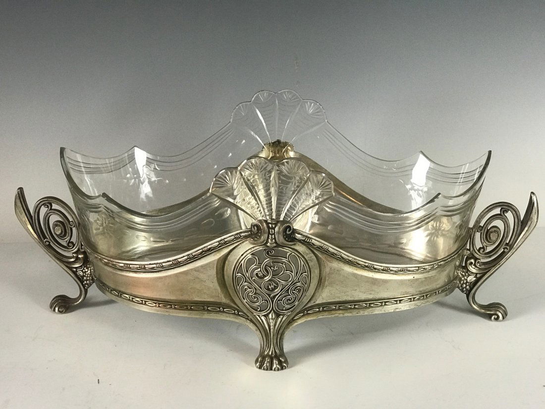 19TH C. SILVER PLATED AND CUT CRYSTAL CENTERPIECE (1 of 3)