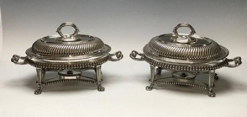 A PAIR OF SILVER PLATED WARMERS (1 of 5)