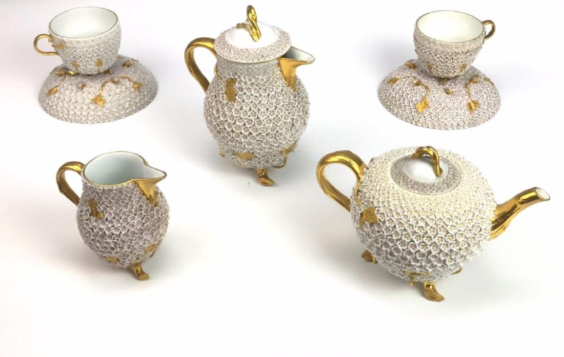 MEISSEN SNOWBALL 5 PIECE TEA SET (1 of 5)