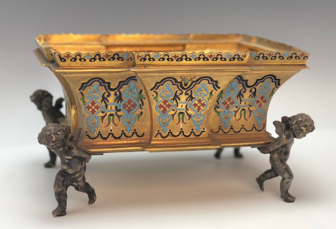 19TH CENTURY FRENCH CHAMPLEVE ENAMEL BOWL (1 of 2)