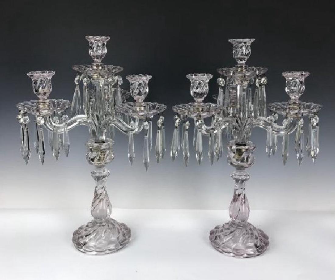 A PAIR OF SIGNED BACCARAT 4 LIGHT CANDELABA (1 of 1)
