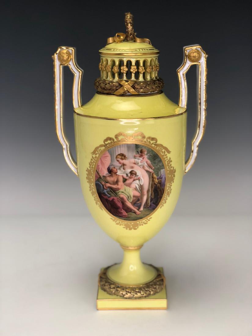 19TH C. MEISSEN YELLOW GROUND VASE (1 of 8)