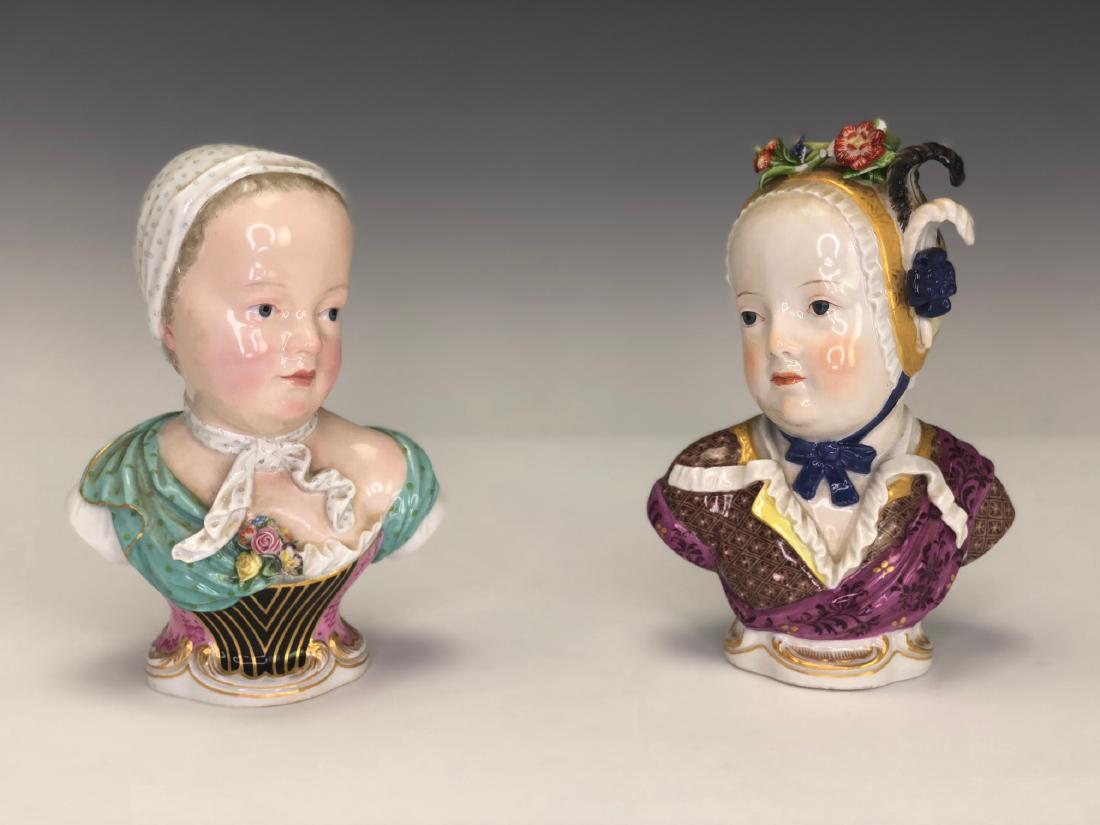 A PAIR OF 19TH C. MEISSEN BUSTS (1 of 4)