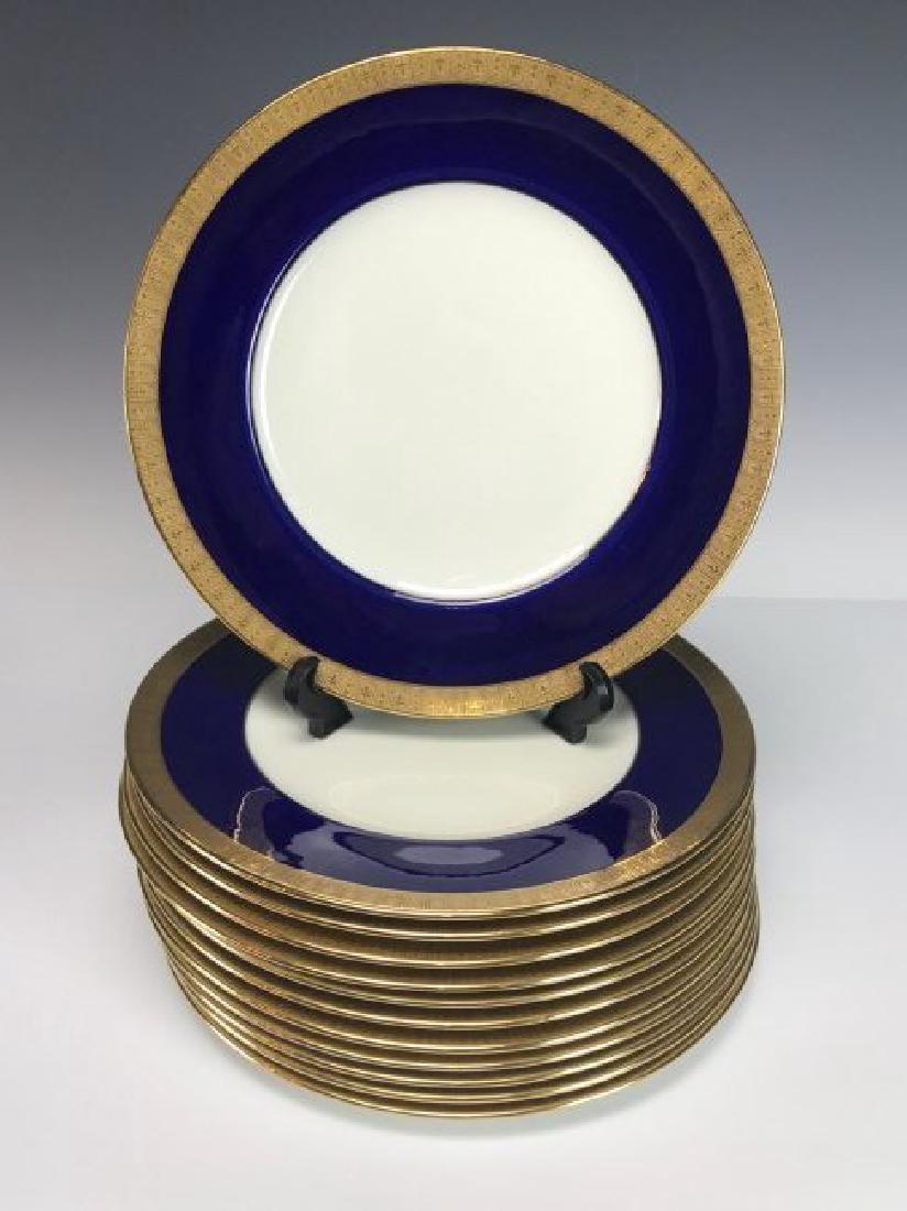 SET OF 14 VICTORIAN CAULDON PORCELAIN DINNER PLATES (1 of 3)