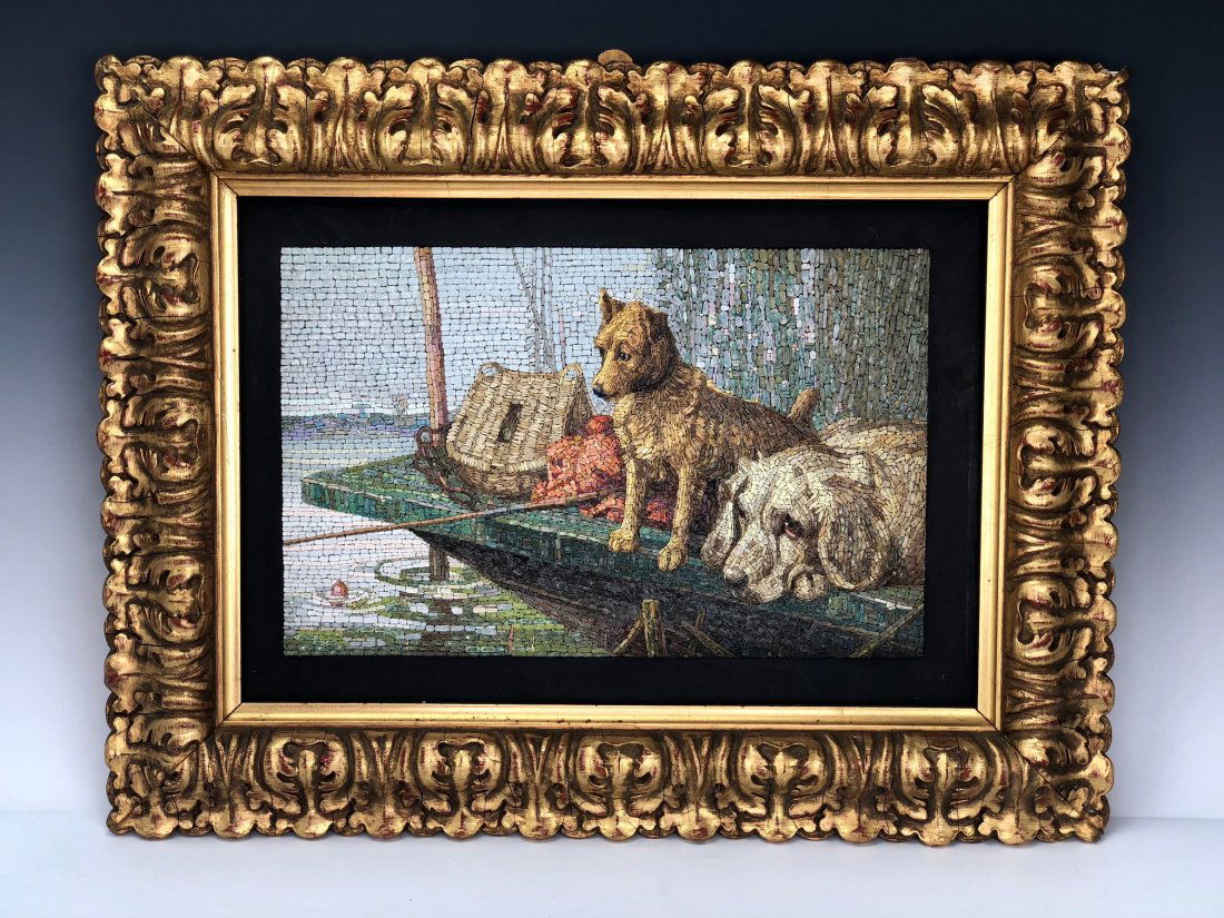 A GOOD ITALIAN VATICAN WORKSHOP MOSAIC PLAQUE (1 of 4)