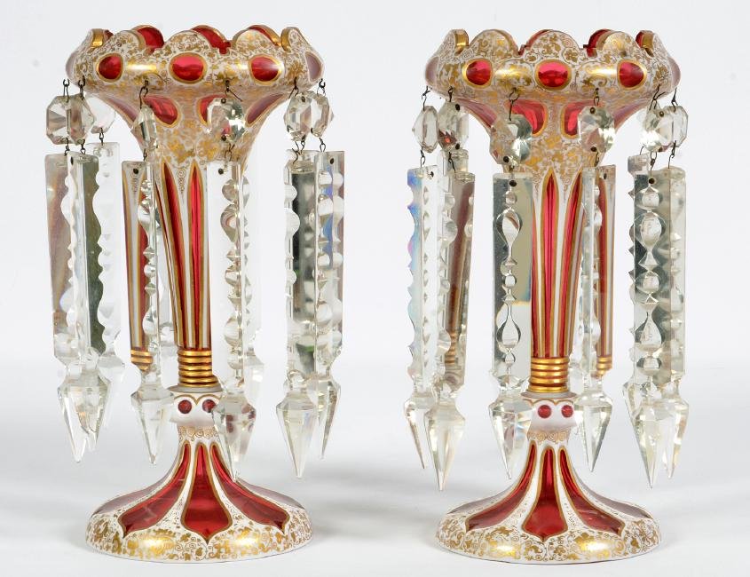 A PAIR OF 19TH C. BOHEMIAN GLASS LUSTERS (1 of 1)