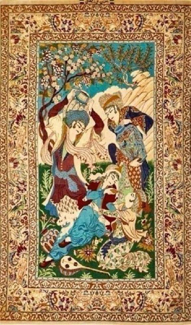 PERSIAN ISPHAHAN PICTORIAL RUG (1 of 2)