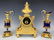 A MAGNIFICENT 19TH C. DORE BRONZE & SEVRES CLOCK SET - 4