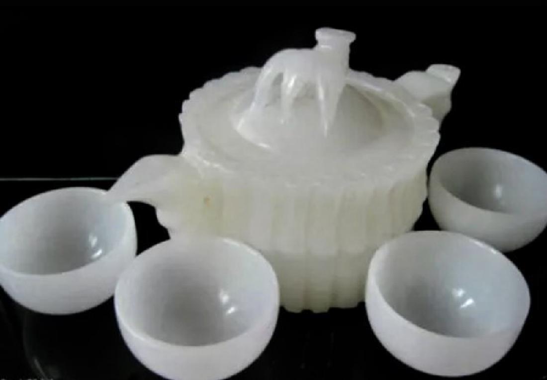 CHINESE WHITE JADE TEA SET (1 of 2)