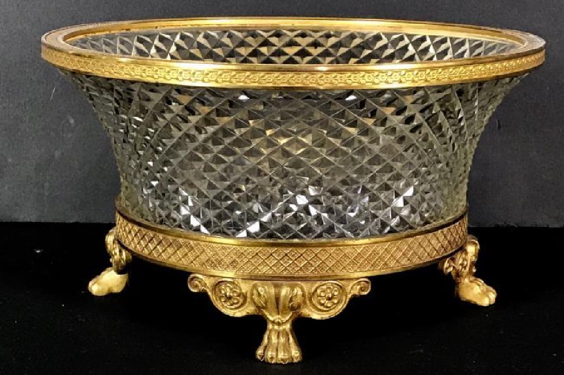 EMPIRE STYLE ORMOLU MOUNTED BACCARAT GLASS BOWL (1 of 2)