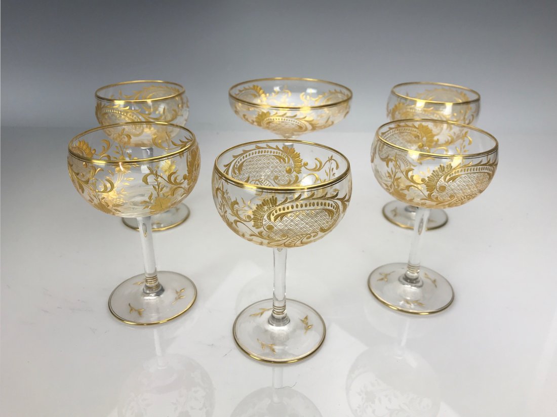 SET OF 6 ASTORTED MOSER GLASSES: All in perfect condition. Estimate $400-500
