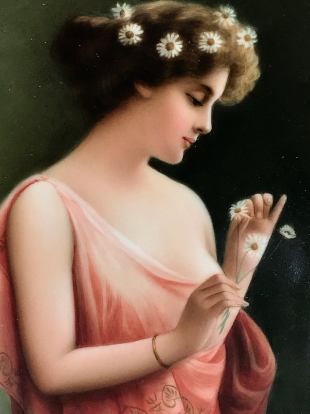 19TH C. BERLIN KPM PORCELAIN PLAQUE: Porcelain measures 7" x 5". Excellent condition. Estimate $2.000-2.500