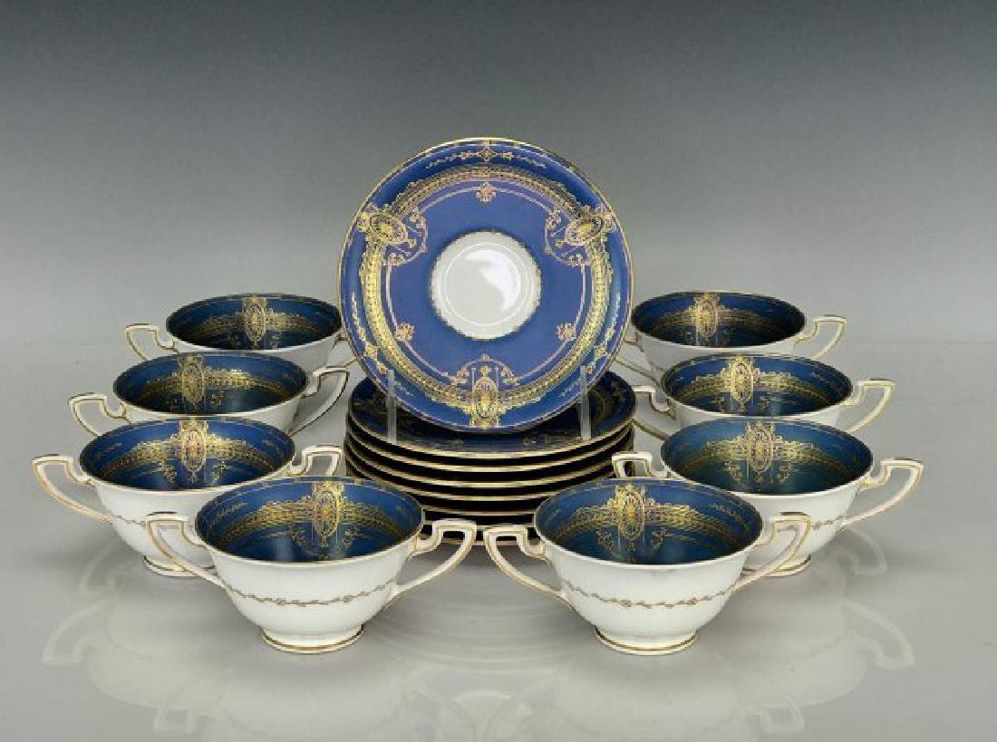 SET OF 8 GILT ROYAL WORCESTER BULLIONS: All in good condition, minor discoloration. Estimate $500-600