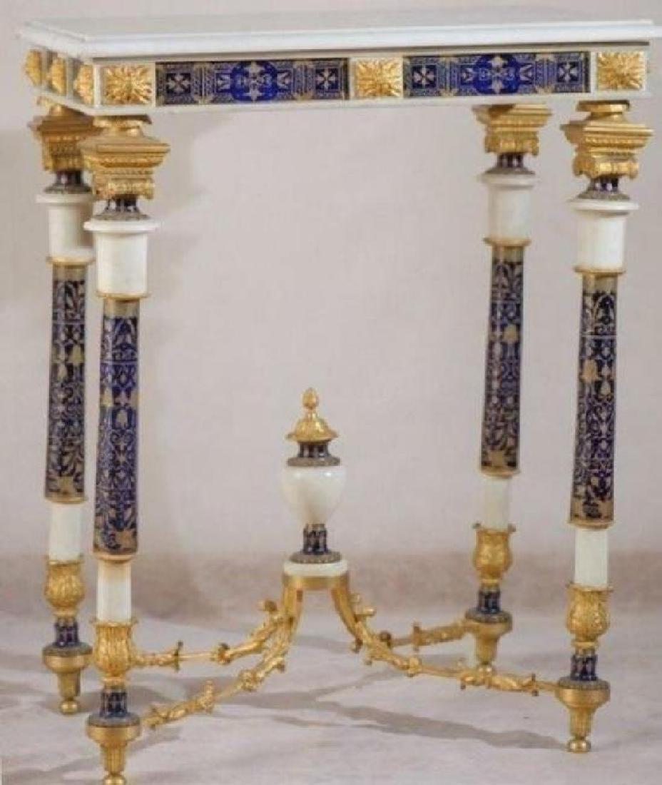 19TH CENTURY FRENCH ORMOLU AND CHAMPLEVE ENAMEL TABLE (1 of 3)