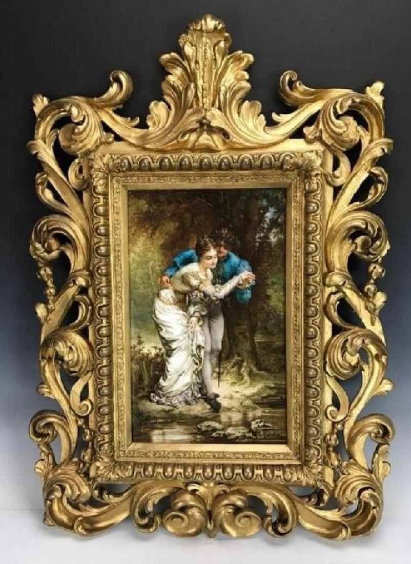 A LARGE PORCELAIN PLAQUE CIRCA 1900 (1 of 2)