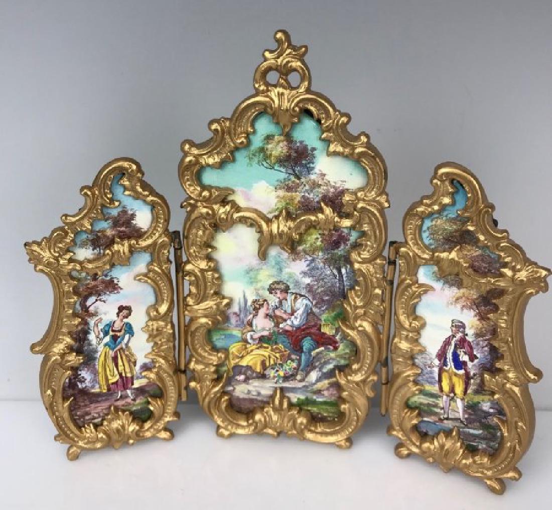 AUSTRIAN ENAMEL SCREEN CIRCA 1900 (1 of 2)