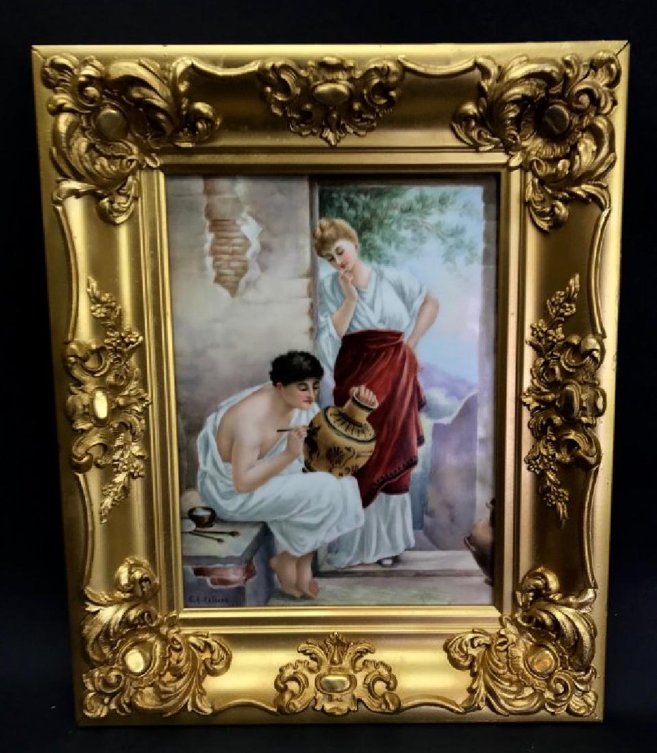 A LARGE KPM STYLE PORCELAIN PLAQUE CIRCA 1900 (1 of 2)