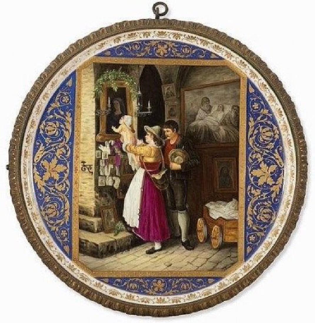 A LARGE GERMAN PORCELAIN PLAQUE CIRCA 1900 (1 of 2)
