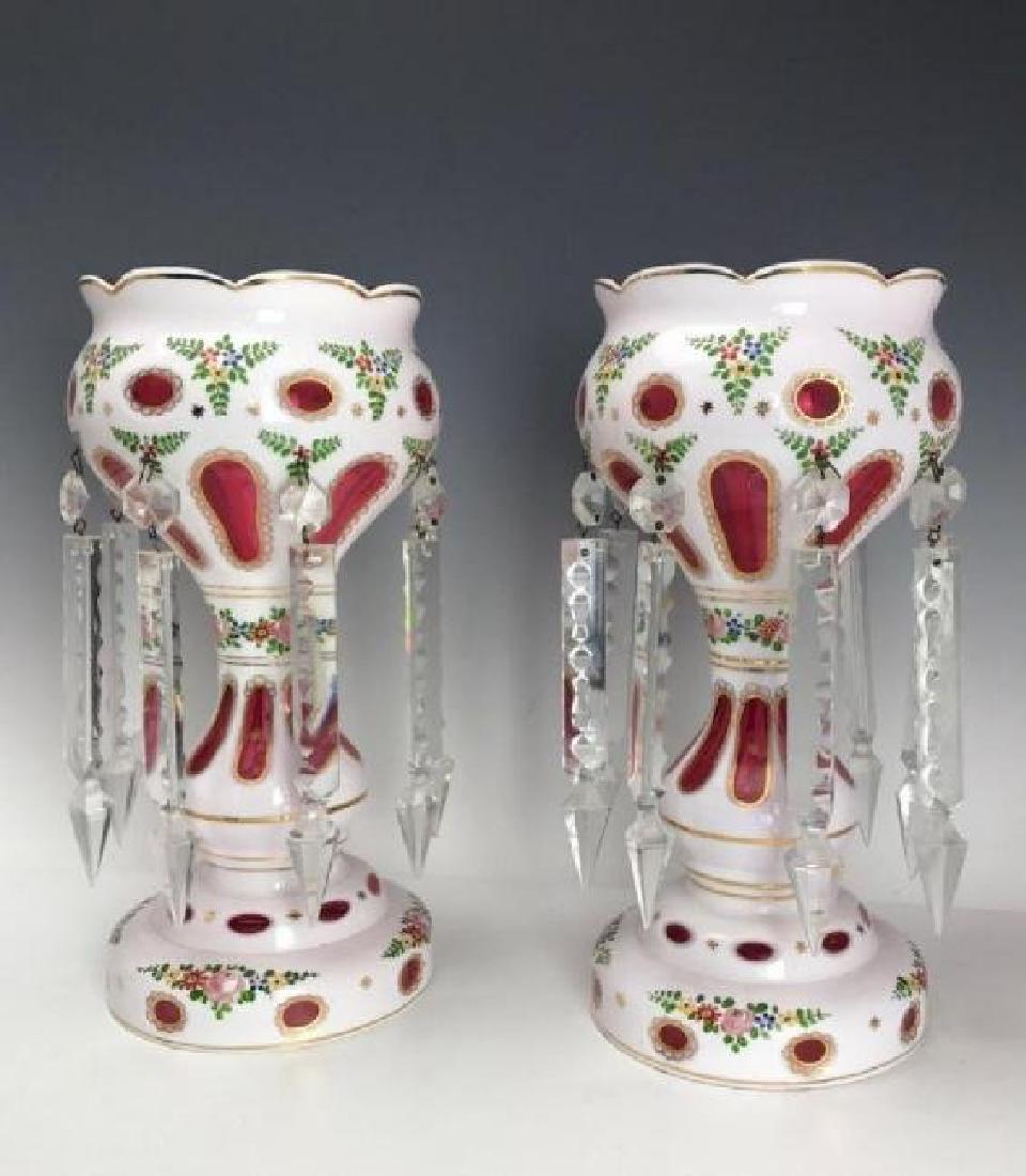 PAIR OF BOHEMIAN GLASS LUSTERS (1 of 3)