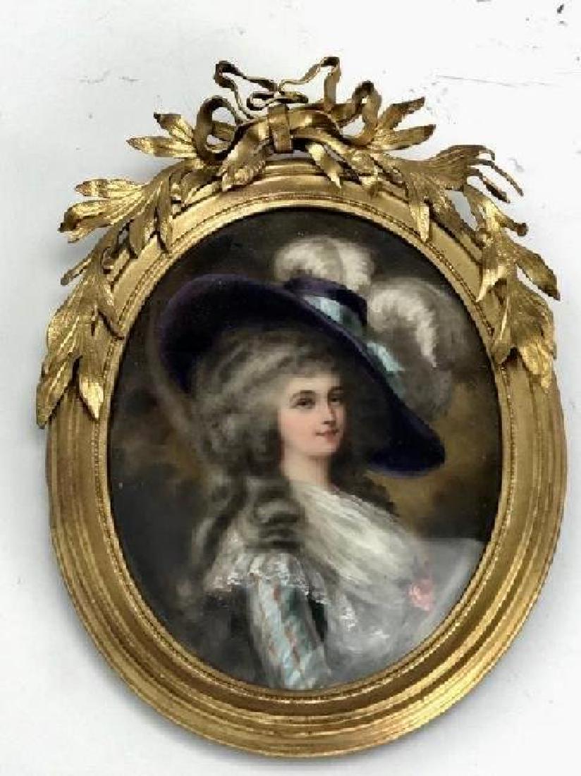 FINE HAND PAINTED MINIATURE WITH DORE BRONZE FRAME (1 of 2)