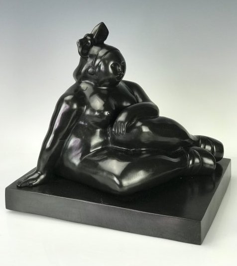 A LARGE BRONZE SCULPTURE SIGNED BOTERO: Signed Botero, and bears Italian foundry stamp. Numbered E/A 5/6 . Measures 15" x 14" x 13.5". Estimate $4.000-5.000