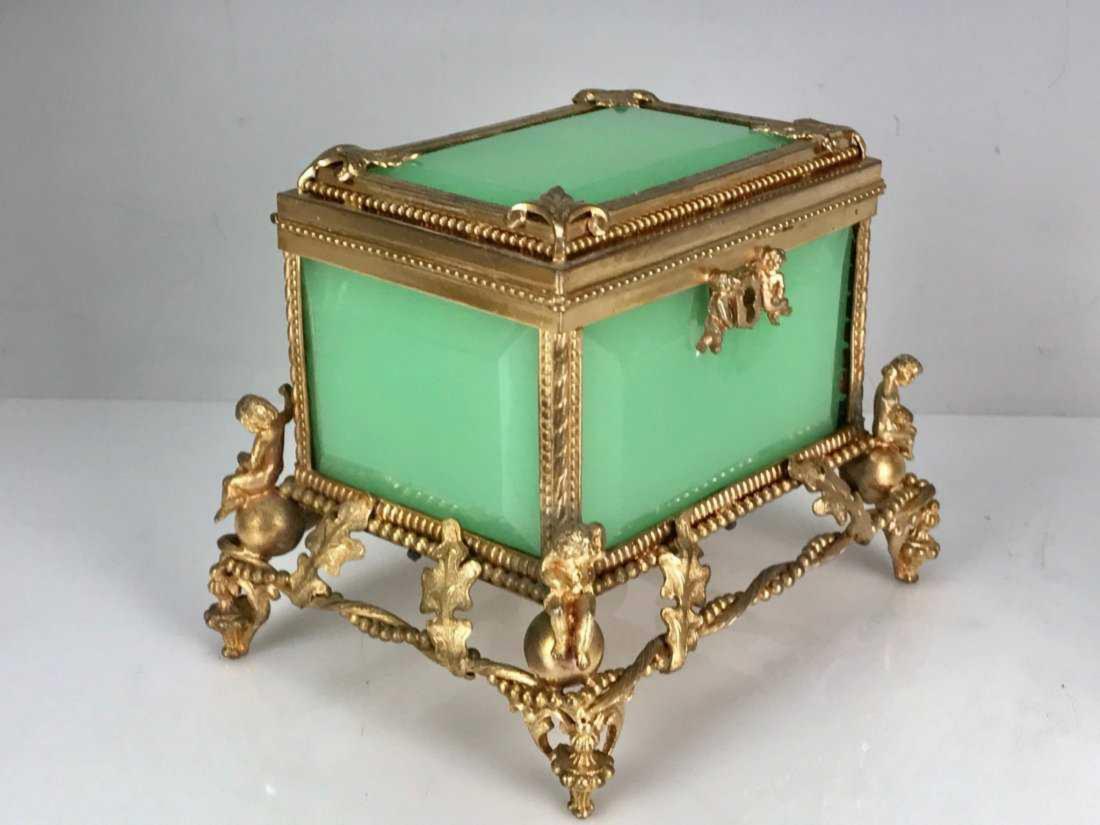 19TH C. OPALINE AND DORE BRONZE BOX (1 of 4)
