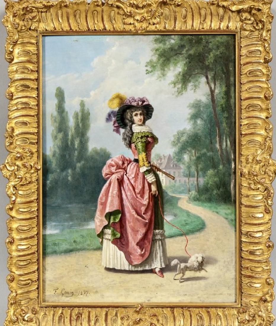 ELEGANT LADY STROLLING WITH HER POODLE (1 of 1)