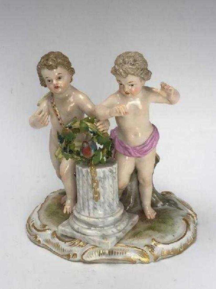 19TH C. MEISSEN GROUP OF 2 CHERUBS (1 of 3)