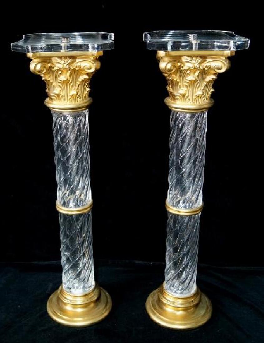 A PAIR OF SIGNED BACCARAT AND DORE BRONZE PEDESTALS (1 of 3)