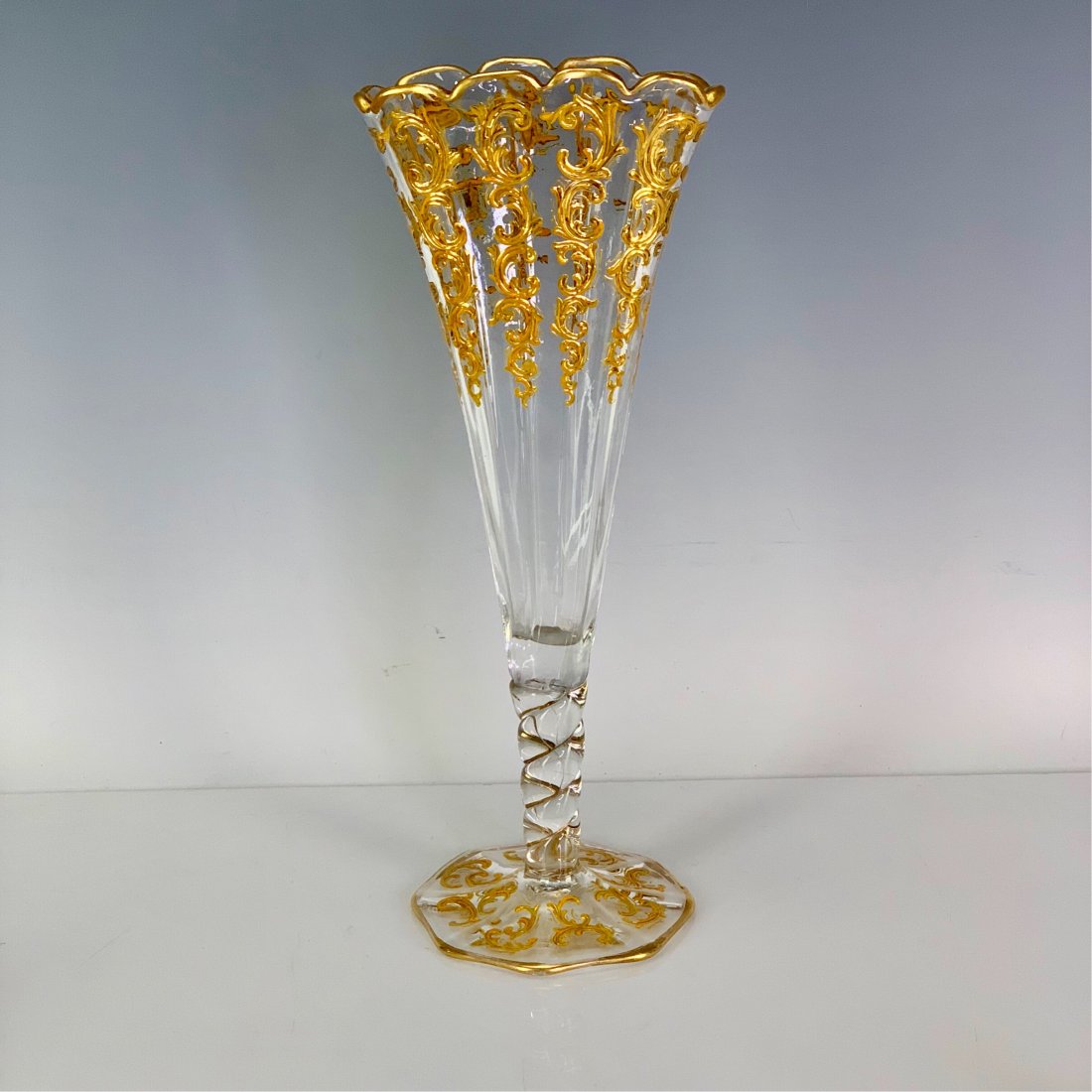 A LARGE GILT AND ENAMELED MOSER GLASS VASE (1 of 1)